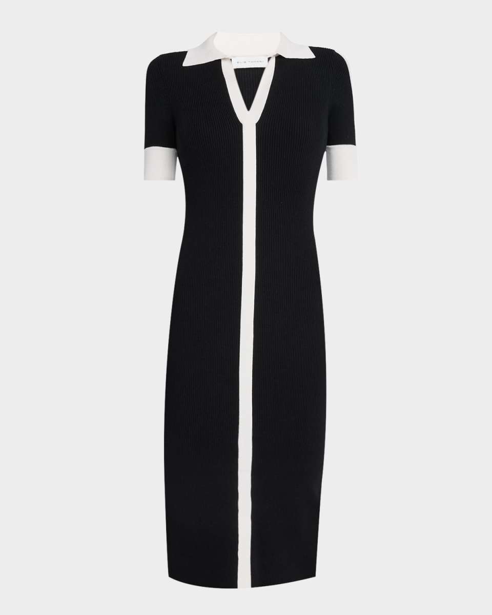 The Myra Contrast Ribbed Midi Sweater Dress